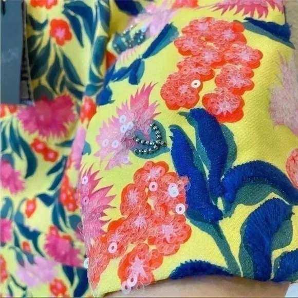 Saloni tropical floral sequins Dress 2 - Picture 5 of 14